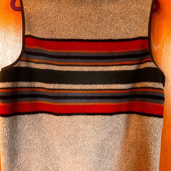 Pendleton Jacket & Vest Set National Park Glacier Stripe Sherpa Mens S/M fullZip - Picture 8 of 14